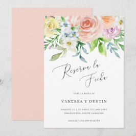 Reserva La Fecha Floral Water Wedding Spanisch Save The Date