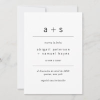 Reserva La Fecha Minimalistisch Monogram Foto Span
