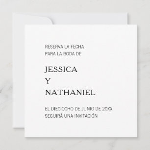 Reserva La Fecha Minimalistisch Schwarz und Weiß Save The Date