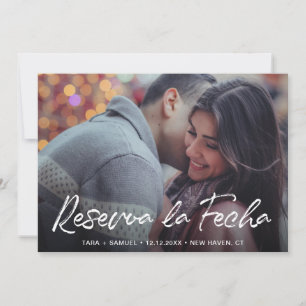 Reserva la Fecha Modern Brush Script Foto Spanisch Save The Date