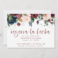 Reserva La Fecha Moderne FloralEinladung Gerettet