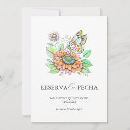 Reserva la Fecha Quinceañeras Mariposas Save The Date