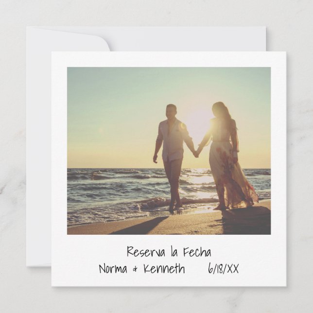 Reserva La Fecha Retro Instant Foto Spanisch Save The Date (Vorderseite)