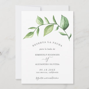 Reserva La Fecha Rustikales Elegantes Grün Spanisc Save The Date