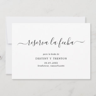 Reserva La Fecha Simple Elegant Spanish Wedding Save The Date