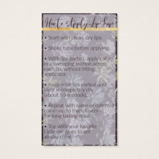 Réservé pour Amy ~LipSense Application & Tips Card