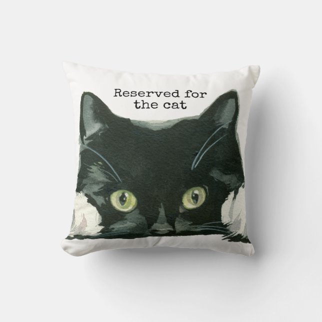 réservé pour le chat noir de coussin de chat (Recto)