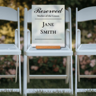 Reserved Family Seat Sign for Wedding Acrylschild