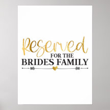 Reserved For The Brides Family White Gold Wedding