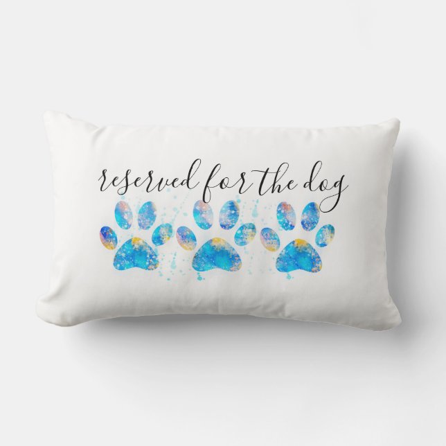 reserved for the dog paw print blue and white lendenkissen (Vorderseite)