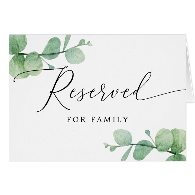 Reserved Sign | Elegant Eucalyptus Garden Wedding (Vorderseite (Horizontal))