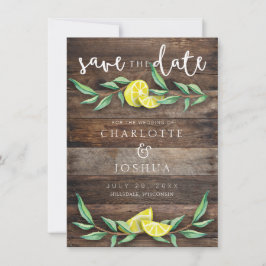 RÉSERVEZ LA DATE | Carte de Mariage de citron rust
