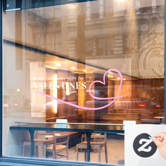 Reservieren Sie Ihre Tischvalentinen mit eigenem T Fensteraufkleber (Café-Fenster)