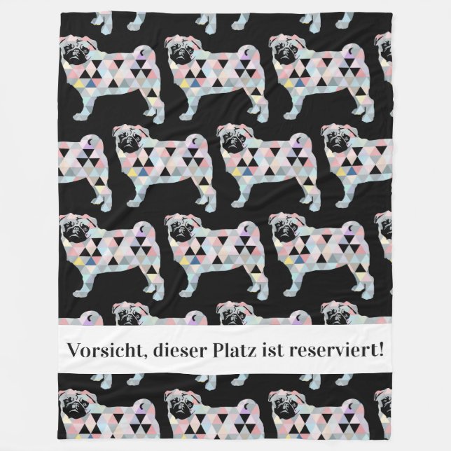 Reservierfür Herr Mops Fleecedecke (Vorderseite)