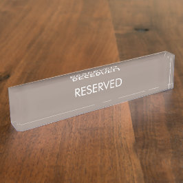 Reserviert, ändern Sie den Namen in beige Greige Namensplakette