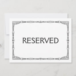 "Reserviert" Art Deco Art Wedding Sign Einladung