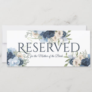 Reserviert Blue Floral Einladung