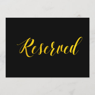 "Reserviert" Faux Goldfolie Chic Hochzeitsschild Einladung