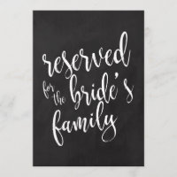Reserviert für Bride's Family Cheap Chalkboard Sig