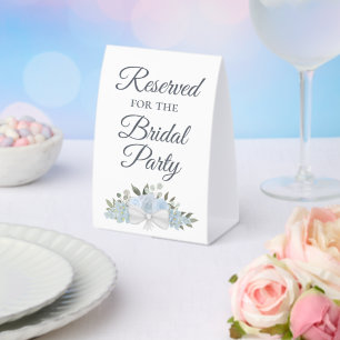 Reserviert für das Brautparty Dusty Blue Floral Tischaufsteller