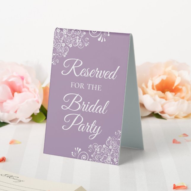 Reserviert für das Brautparty Elegant Lavender Tischaufsteller (In Situ (Hochzeit))