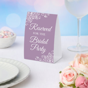 Reserviert für das Brautparty Elegant Lavender Tischaufsteller