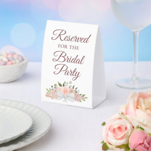 Reserviert für das Brautparty Elegant Pink Floral Tischaufsteller