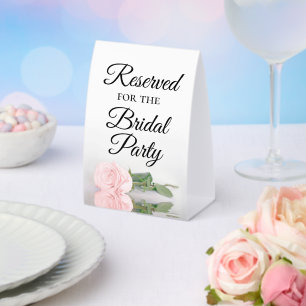Reserviert für das Brautparty Elegant Rosa Rose Tischaufsteller