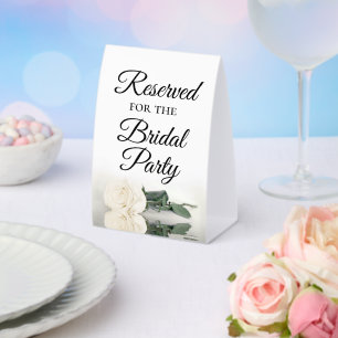 Reserviert für das Brautparty Elegant White Rose Tischaufsteller