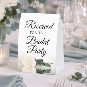 Reserviert für das Brautparty Elegant White Rose Tischaufsteller