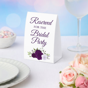 Reserviert für das Brautparty Elegante Lila Rose Tischaufsteller