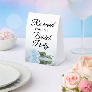 Reserviert für das Brautparty Pale Dusty Blue Rose Tischaufsteller