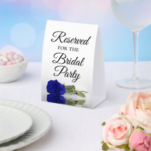 Reserviert für das Brautparty Royal Blue Rose Tischaufsteller