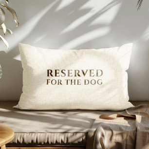 Reserviert für den Hund Beige Leinen Textur Druck Dekokissen