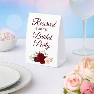 Reserviert für die Brautparty Burgundy Blush Rose Tischaufsteller
