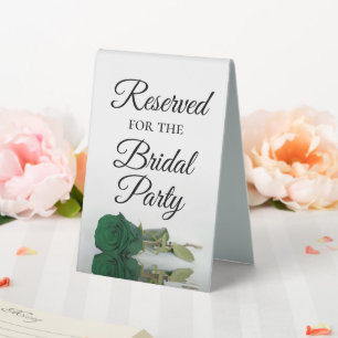Reserviert für die Brautparty Emerald Green Rose Tischaufsteller
