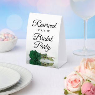 Reserviert für die Brautparty Emerald Green Rose Tischaufsteller