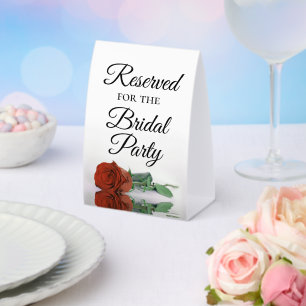 Reserviert für die Brautparty Rust Orange Rose Tischaufsteller