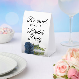 Reserviert für die Brautparty Steel Blue Rose Tischaufsteller