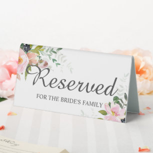 Reserviert für die Familie der Braut Blumen Solid Tischaufsteller