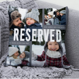Reserviert für World's Best Vater Foto Collage Blu Kissen