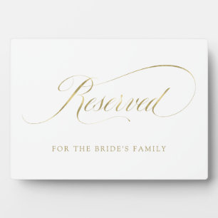 Reserviert   Imitate Verzierte Script Hochzeit Fotoplatte
