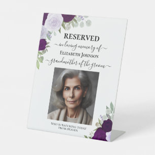 Reserviert in liebevoller Erinnerung Violette Rose Sockelschild