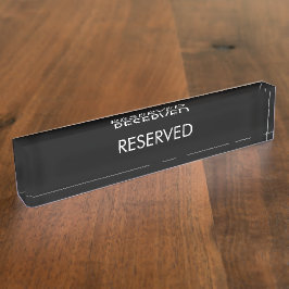 Reserviert, individuelle Name Schwarz-weiß elegant Namensplakette