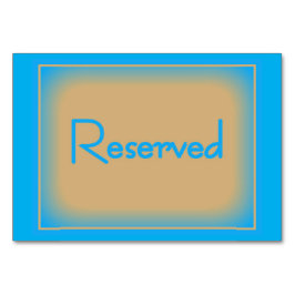 Reserviert OceanBlue/CafeauLaitHorizontal Tablecar Tischnummer