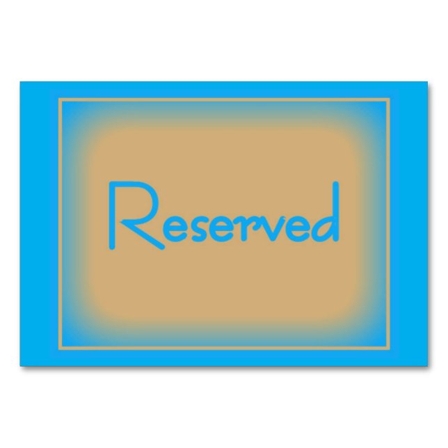 Reserviert OceanBlue/CafeauLaitHorizontal Tablecar Tischnummer (Vorderseite)