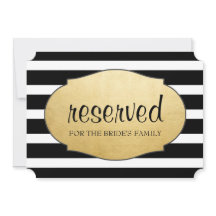 Reservierte Black Stripes Imitate Gold Foil Weddin