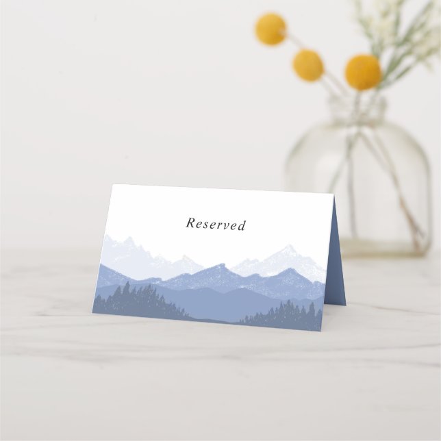 Reservierte Blaugebirgslandschaft Hochzeit nach Ma Platzkarte (Vorderseite)