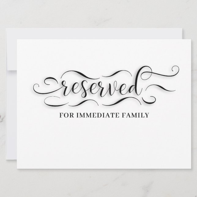 Reservierte Hochzeitskarte Einladung (Vorderseite)