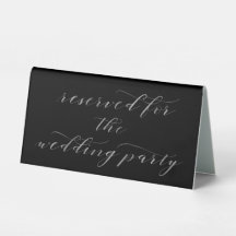 Reservierte Hochzeitspartei Schwarze Silberkalligr